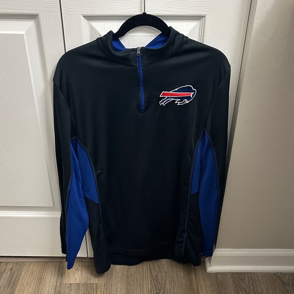 Men's Black and Blue Quarter-Zip Jacket